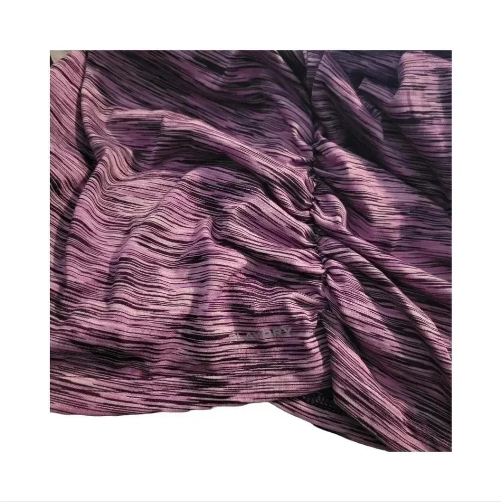 Reebok Women's Play‎ Dry Purple Ruched Activewear Short Sleeve Shirt Size S - Picture 6 of 8